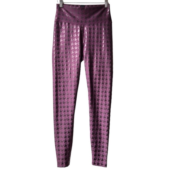 Peloton Purple Res Show Up Houndstooth Printed Legging Sizes L - Picture 5 of 15